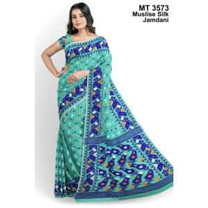 মাসলাইস সিল্ক জামদানি শাড়ী (MT-3573)