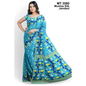 মাসলাইস সিল্ক জামদানি শাড়ী (MT-3580)