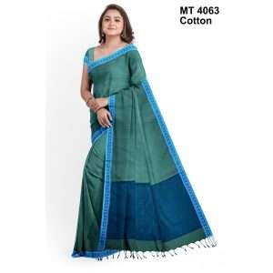 টাঙ্গাইল তাঁতের সুতি শাড়ী ব্লাউজ পিছ সহ (MT-4063)