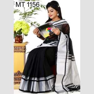 টাঙ্গাইল তাঁতের হাফ সিল্ক শাড়ী ব্লাউজ পিছ সহ (MT-1156)