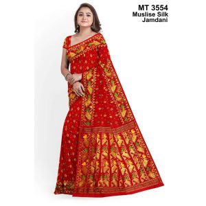 মাসলাইস সিল্ক জামদানি শাড়ী (MT-3554)