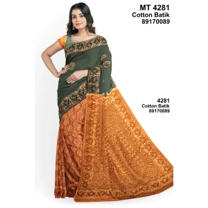 এক্সক্লুসিভ কটন বাটিক শাড়ি (ব্লাউজ পিছ সহ)- MT 4281